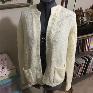 LAST CHANCE!! Cream Acrylic Cardigan with Pockets